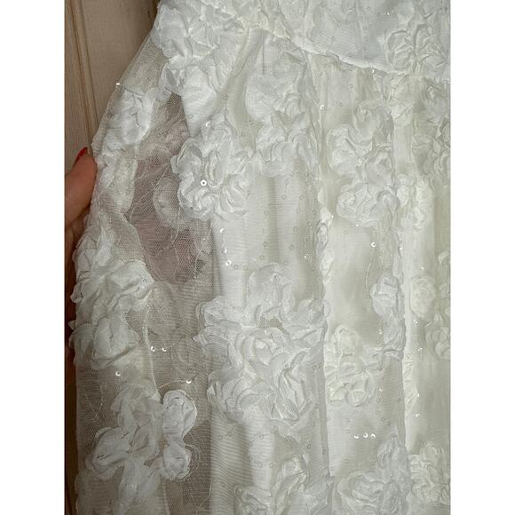 NWT Lulus Delightful Charisma White Embroidered Sequin Mesh Midi Dress Glam Sz S - Picture 8 of 9
